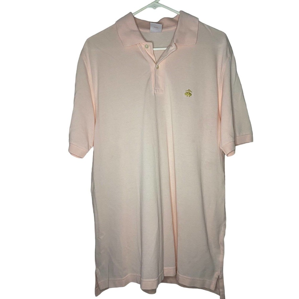 Brooks Brothers Men's Performance Polo Shirt Sz M Light Pink 100% Cotton 1818